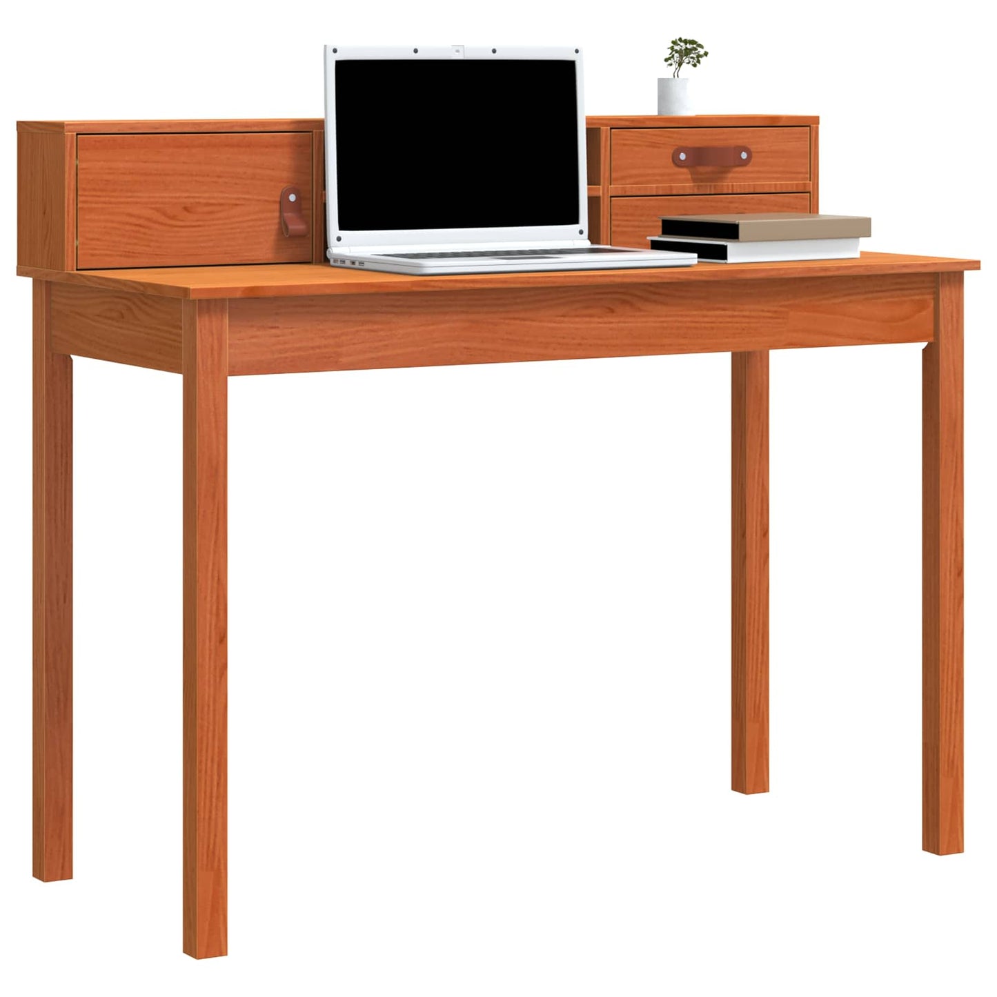 Skrivebord med skuff Vokset Brun 110 x 50 x 93 cm Massiv furu