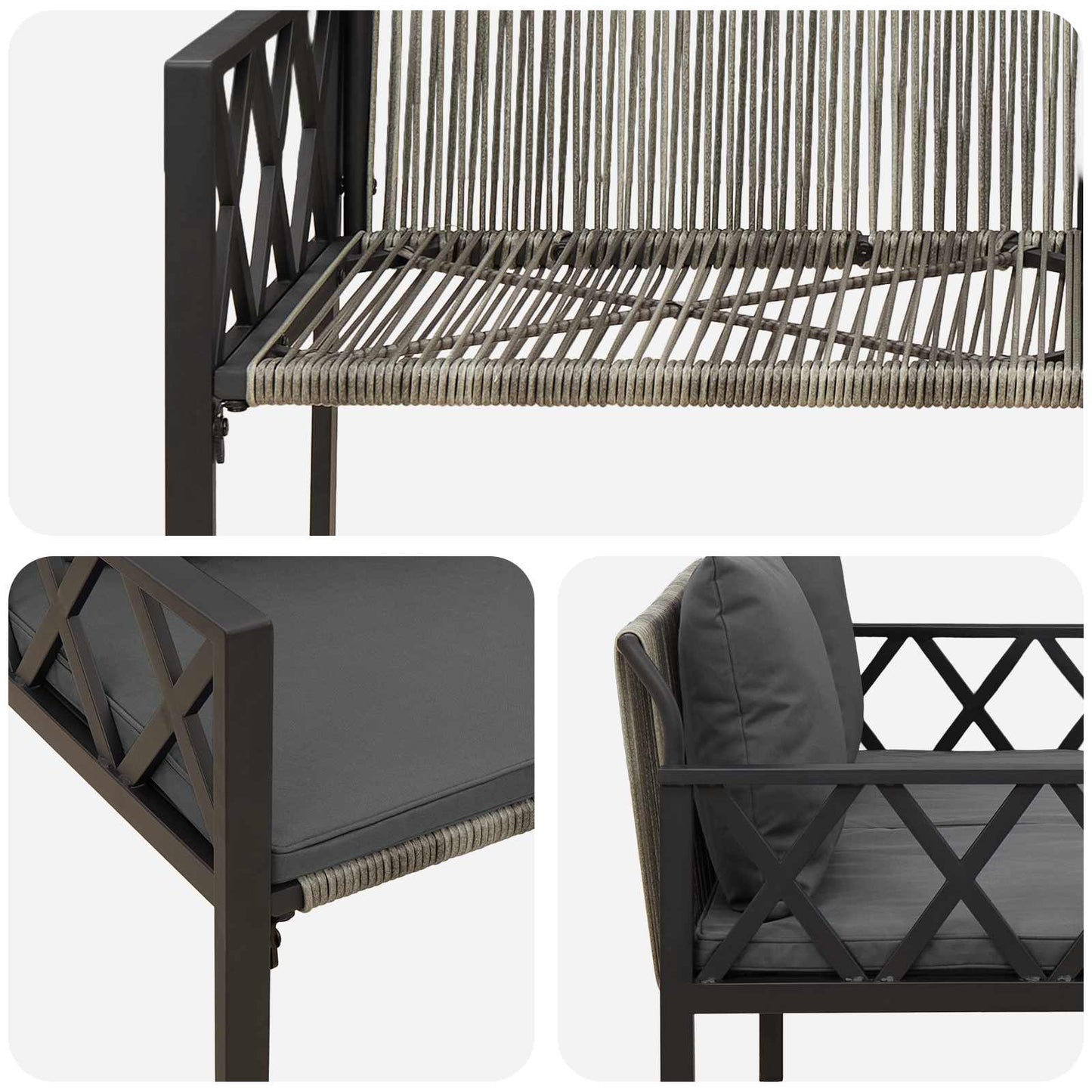 Utebenker 2 -Seater 116 x 56 x 75 cm polyrotting
