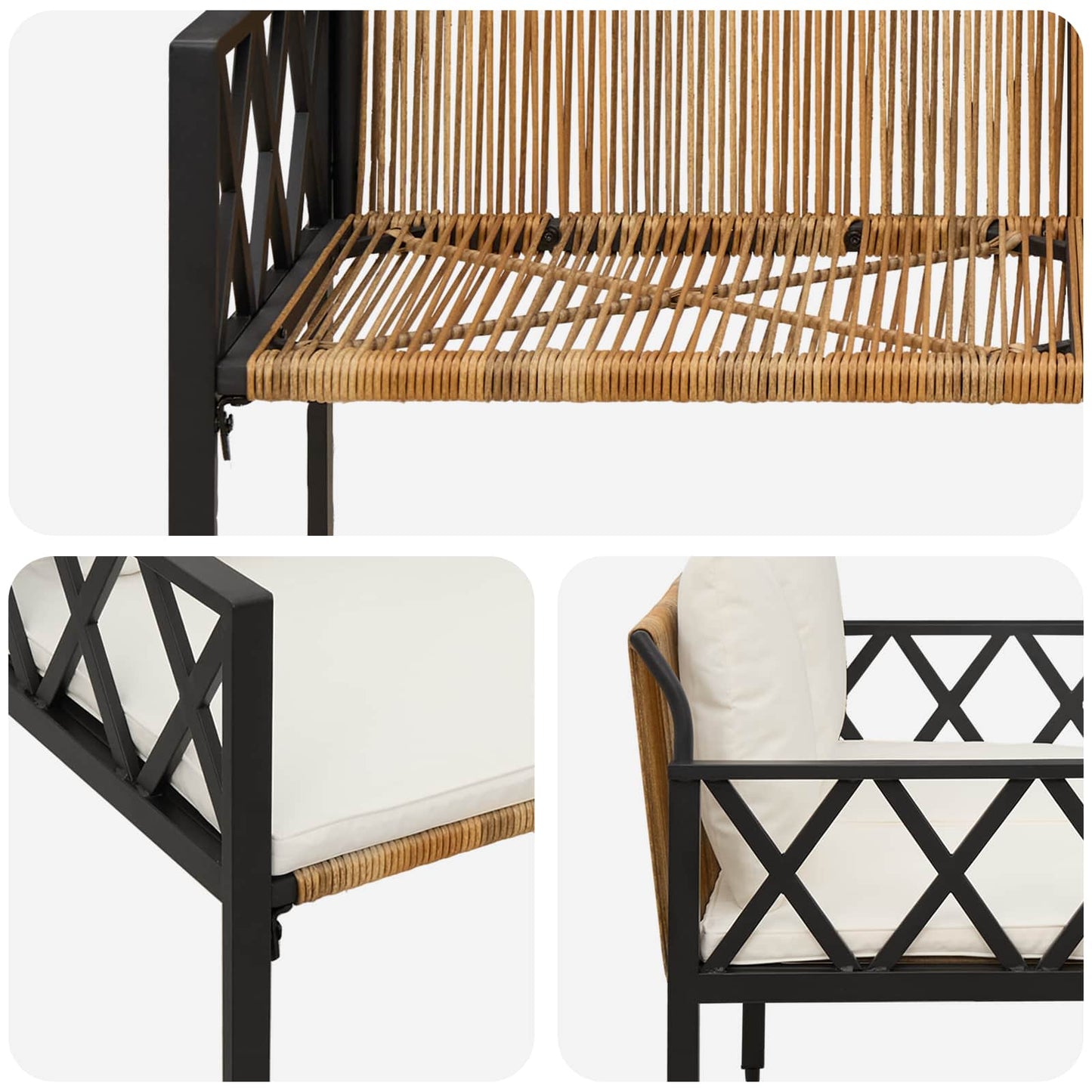 Utebenker 2 -Seater 116 x 56 x 75 cm polyrotting