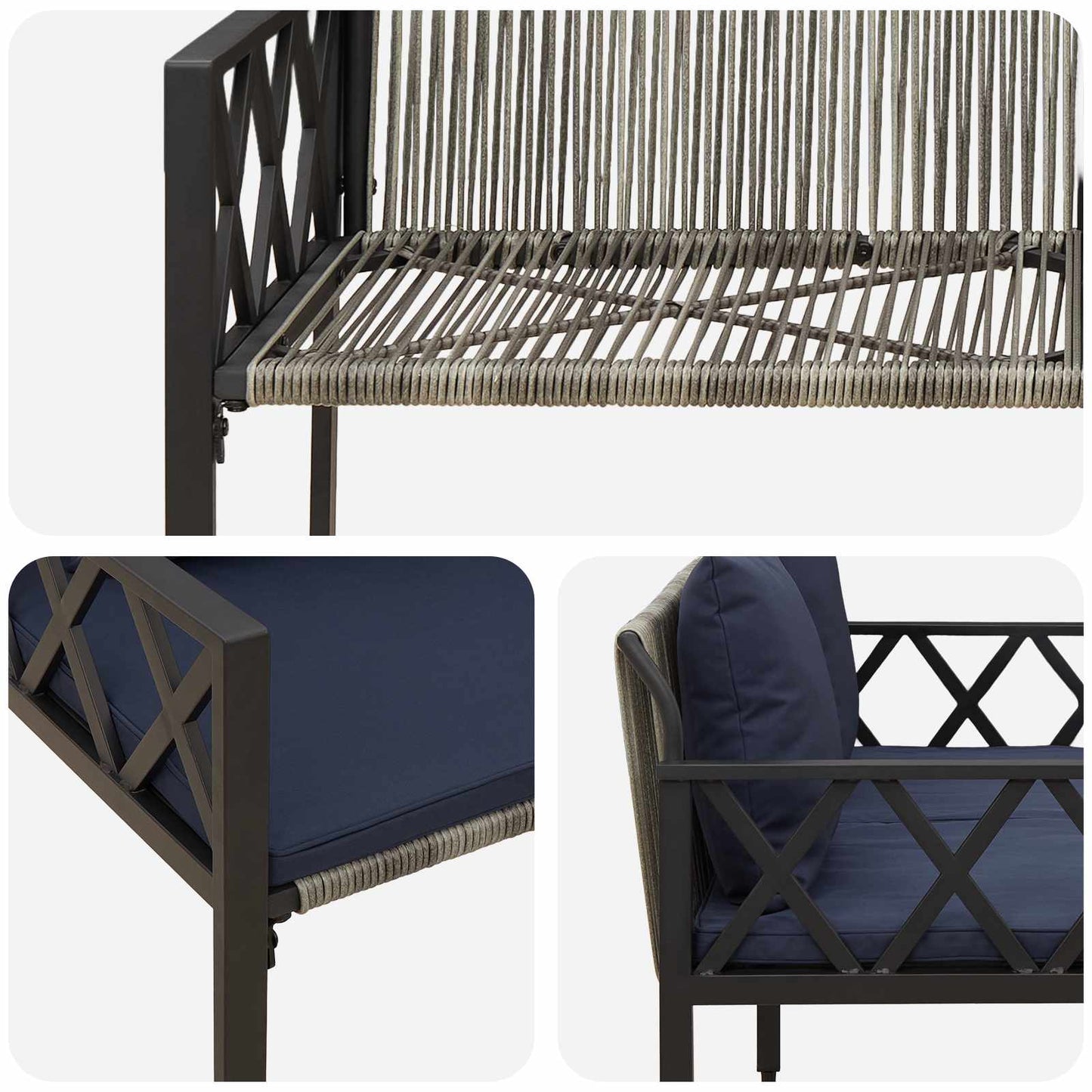 Utebenker 2 -Seater 116 x 56 x 75 cm polyrotting