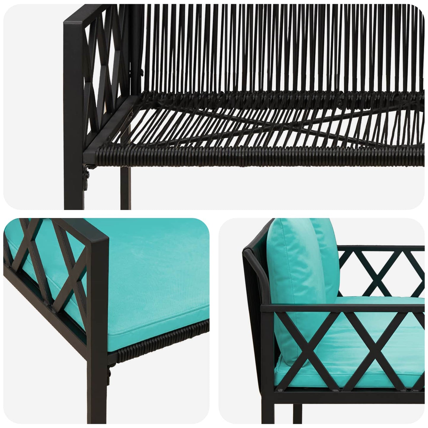 Utebenker 2 -Seater 116 x 56 x 75 cm polyrotting