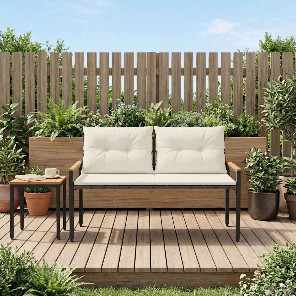 Utendørs benk 2 -Seater 116 x 67,5 x 72 cm polyrotting Kremhvit