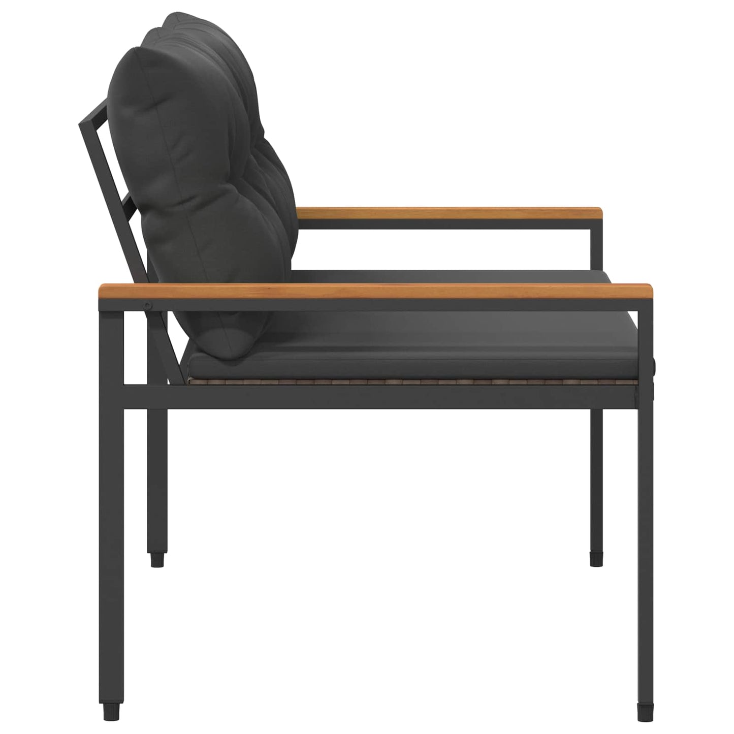 Utendørs benk 2 -Seater 116 x 67,5 x 72 cm polyrotting Mørkegrå