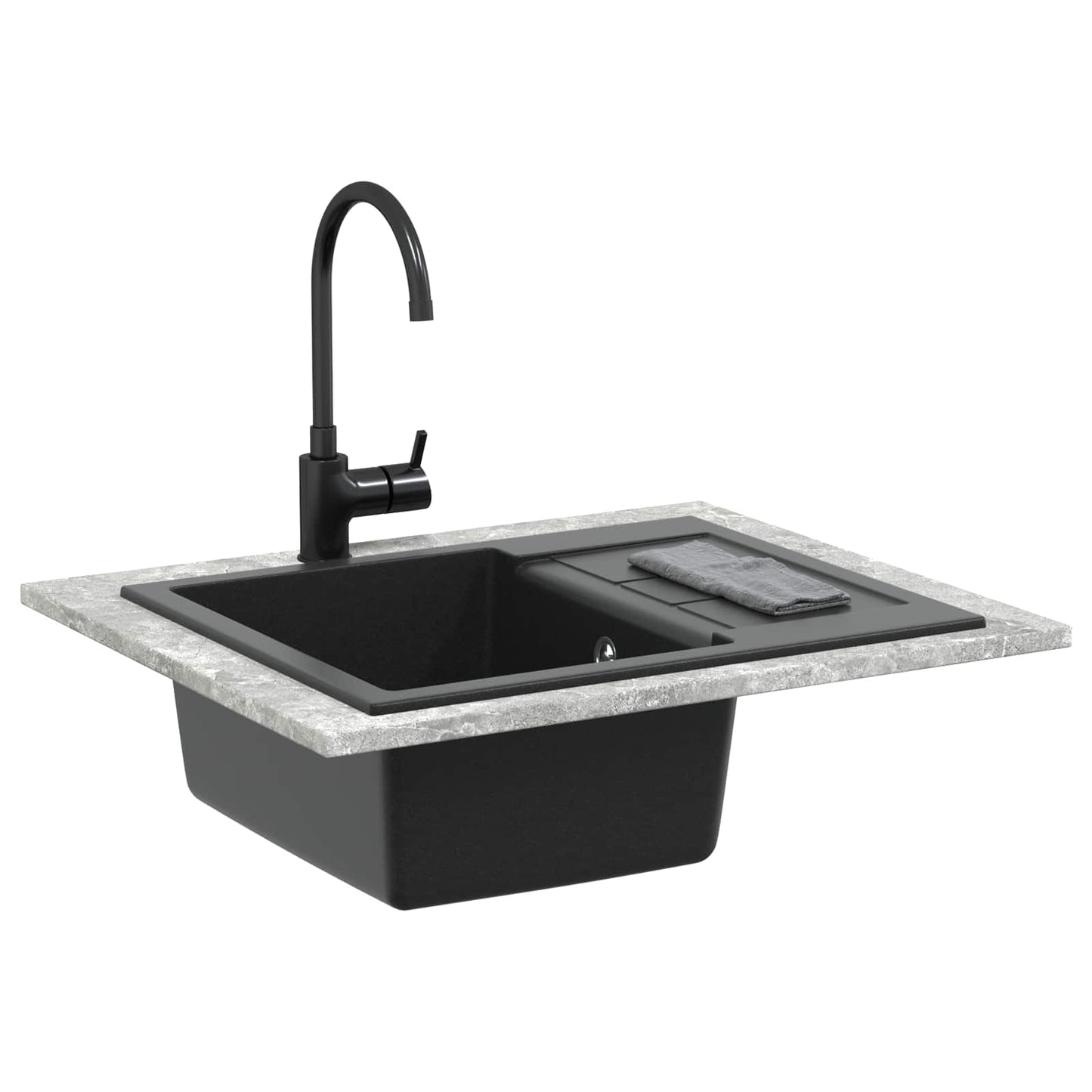Vask Svart 620 x 500 mm 80% kvarts og 20% harpiks
