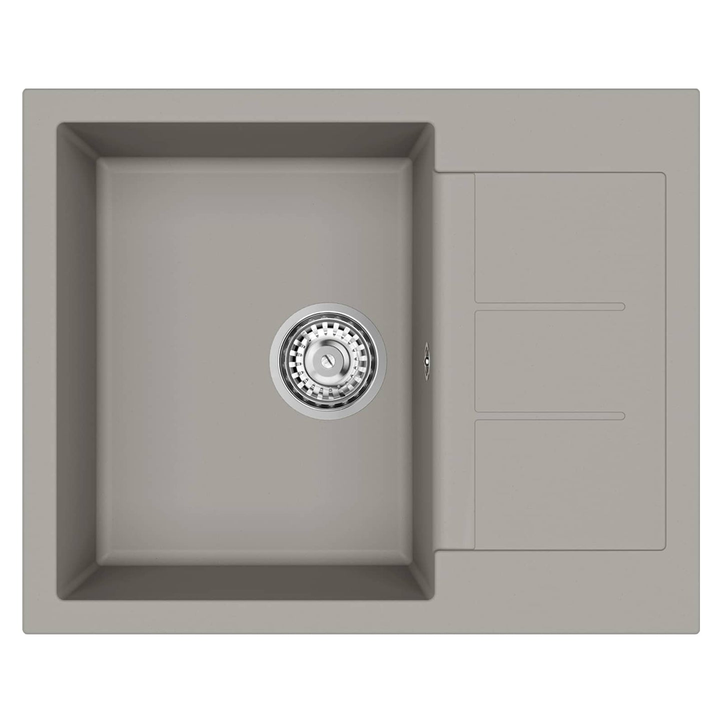 Vask Grå 620 x 500 mm 80% kvarts og 20% harpiks