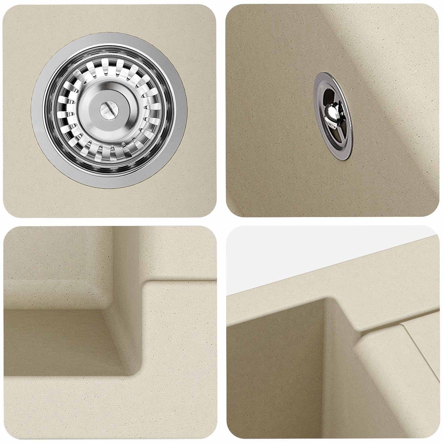 Vask Beige 620 x 500 mm 80% kvarts og 20% harpiks