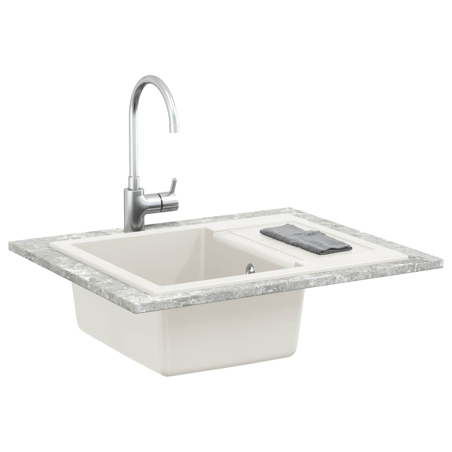 Vask Hvit 620 x 500 mm 80% kvarts og 20% harpiks