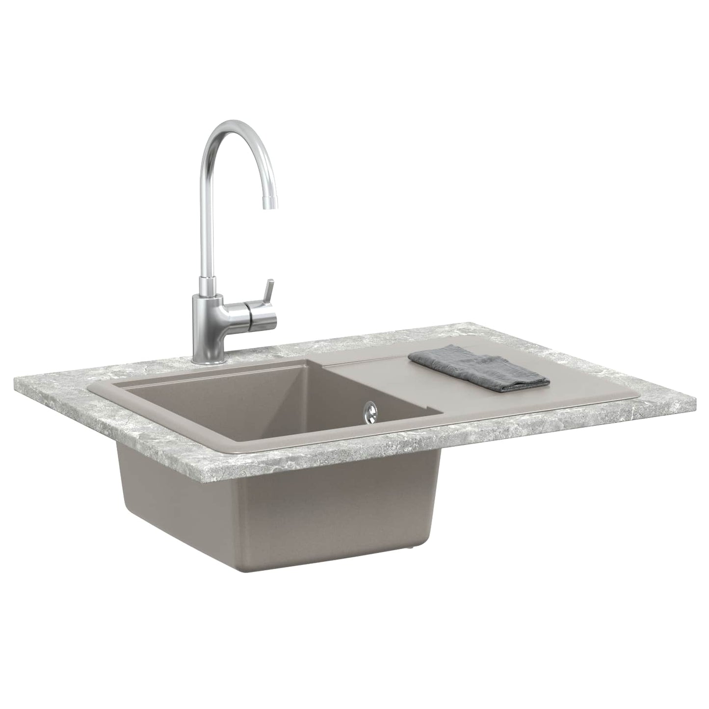 Vask Grå 670 x 460 mm 80% kvarts og 20% harpiks