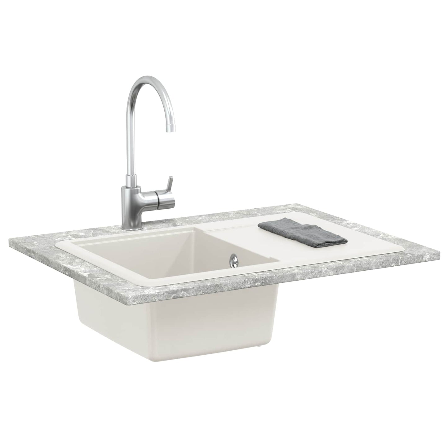 Vask Hvit 670 x 460 mm 80% kvarts og 20% harpiks