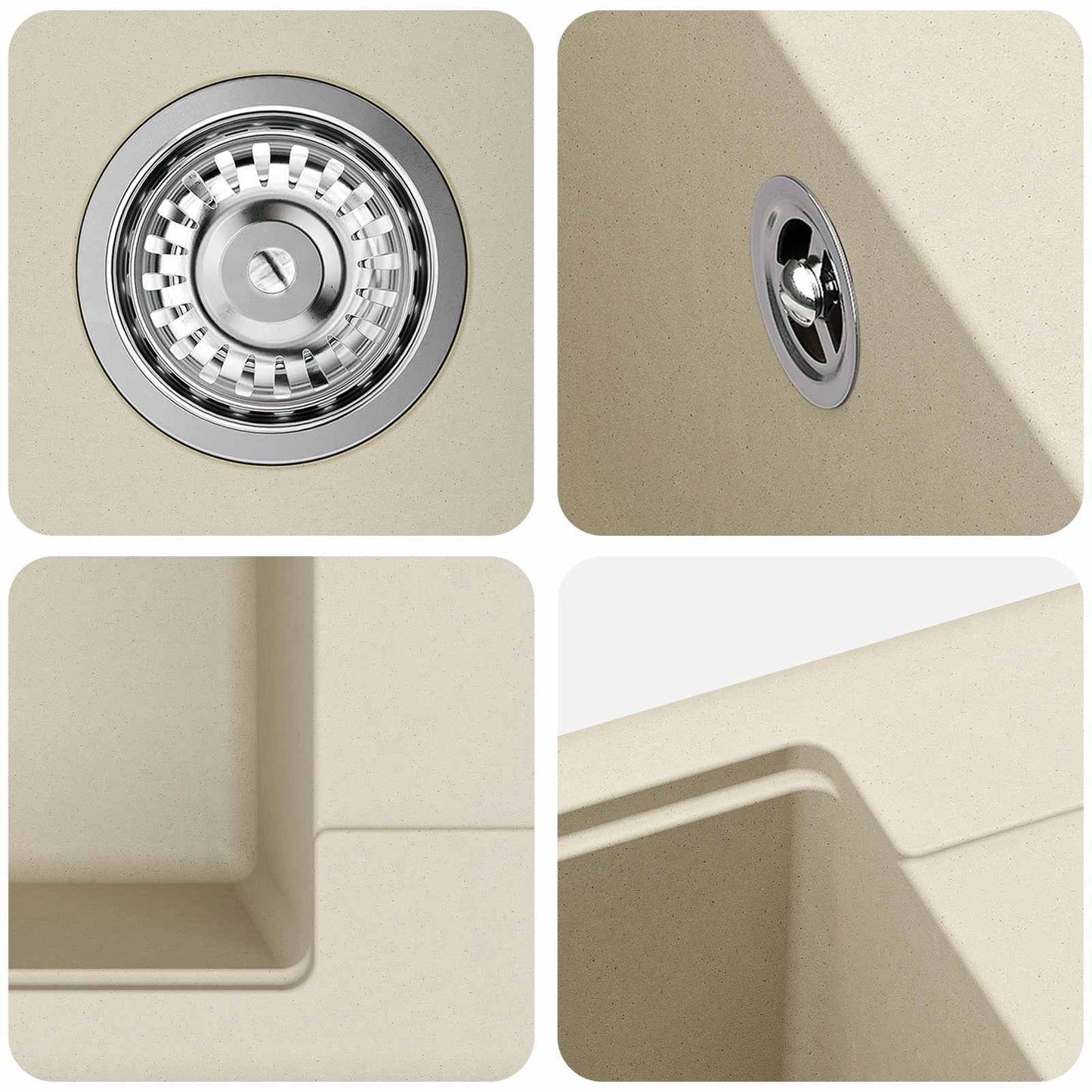 Vask Beige 560 x 460 mm 80% kvarts og 20% harpiks