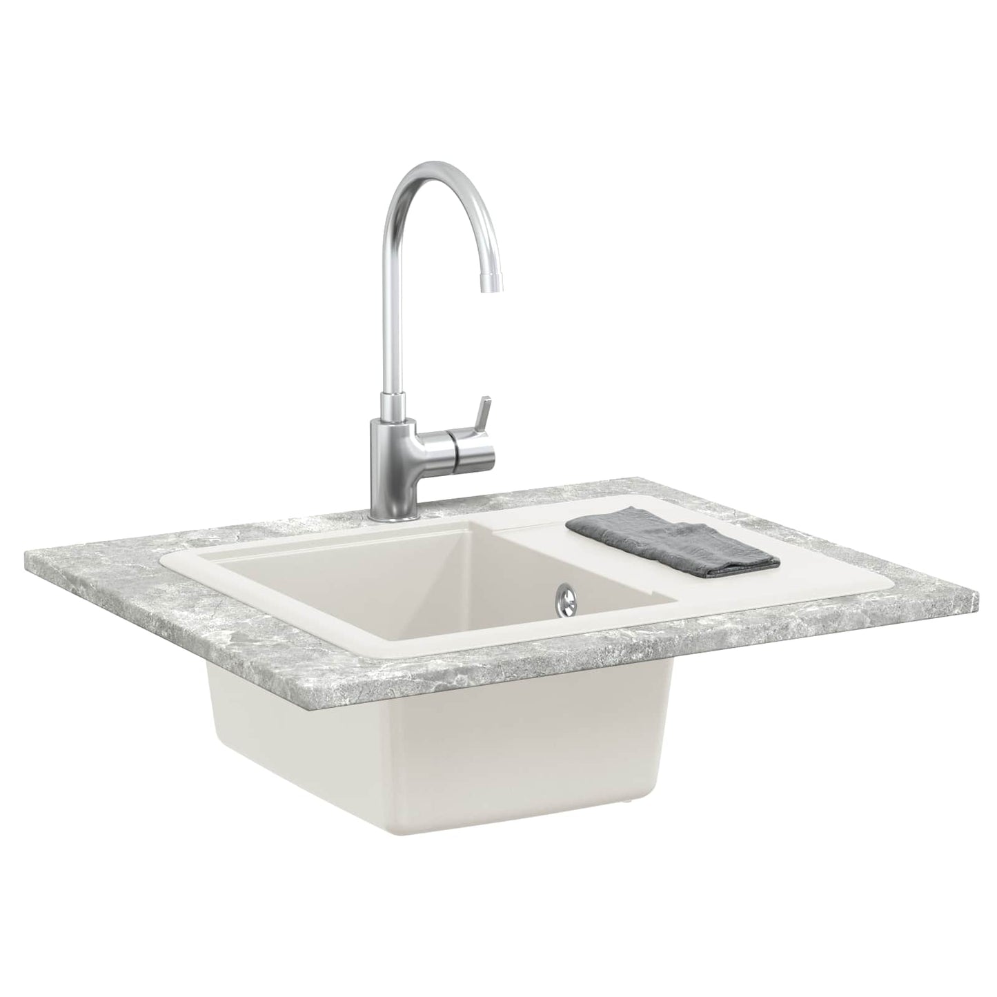 Vask Hvit 560 x 460 mm 80% kvarts og 20% harpiks