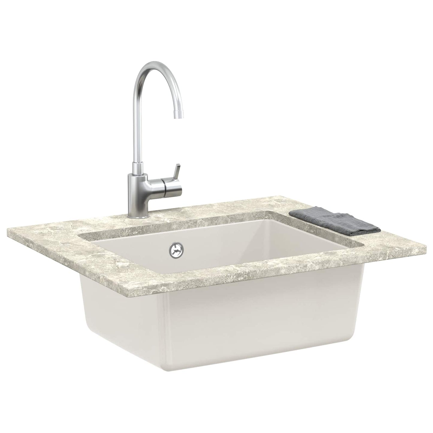 Vask Hvit 530 x 460 mm 80% kvarts og 20% harpiks