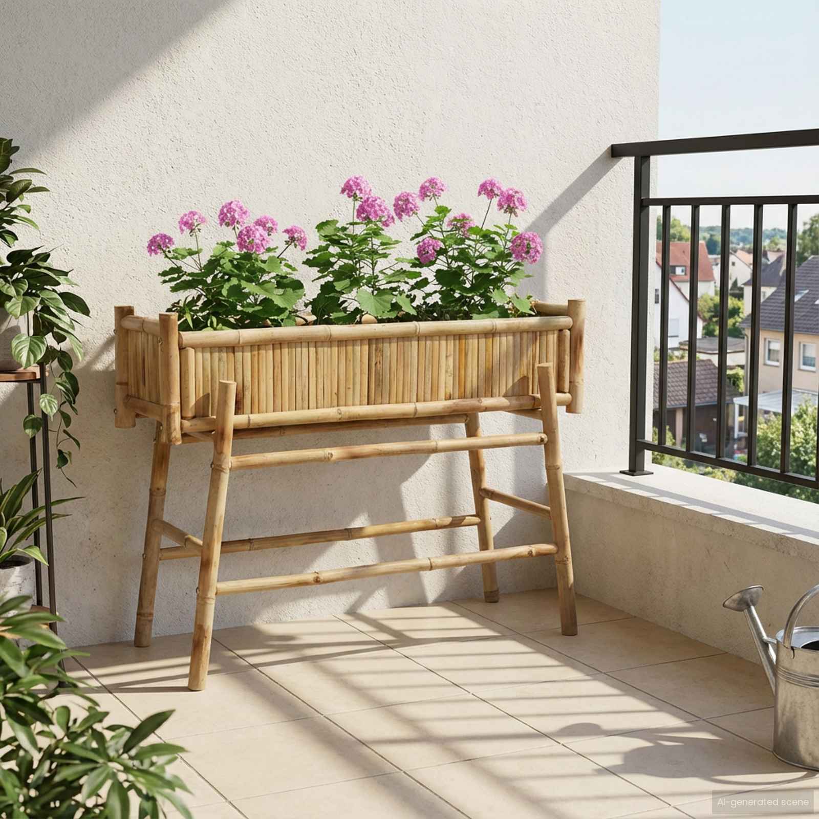 Hagepotte med holder Naturlig 100 x 38 x 74 cm Bambus vidaXL