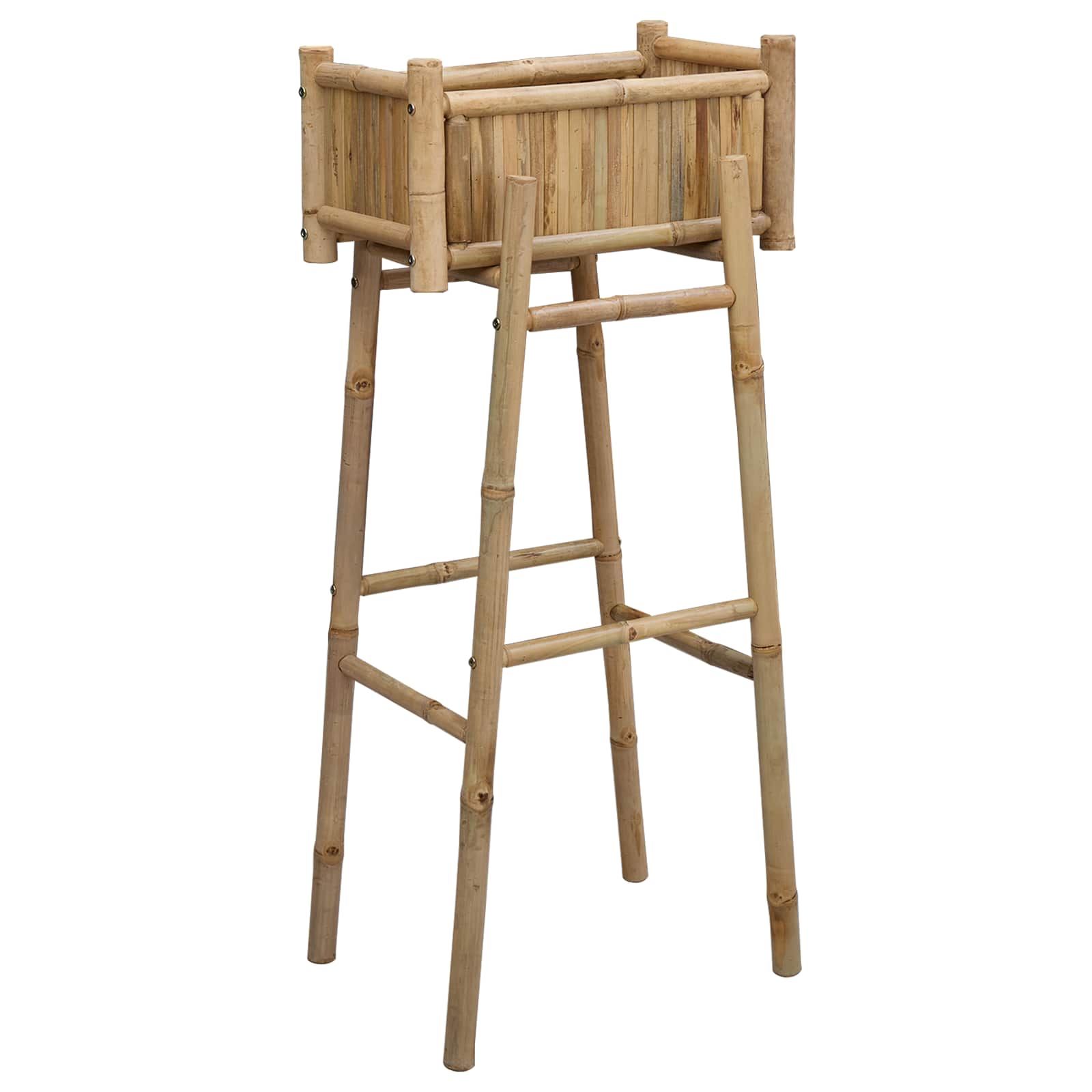 Hagepotte med holder Naturlig 50 x 38 x 114 cm Bambus vidaXL