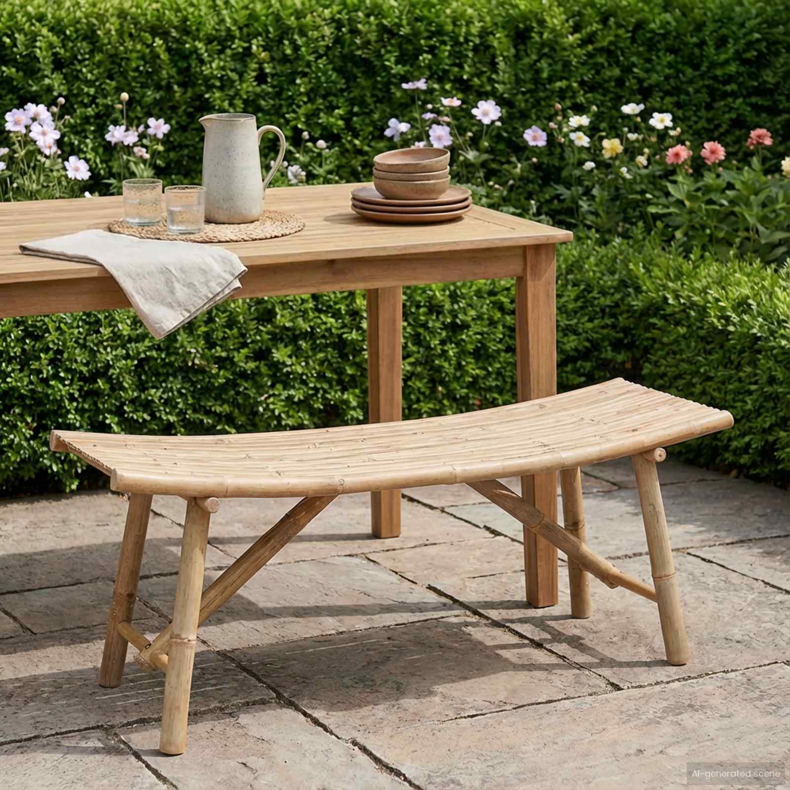 Hagebenk Naturlig 110 x 45 x 50 cm Bambus vidaXL