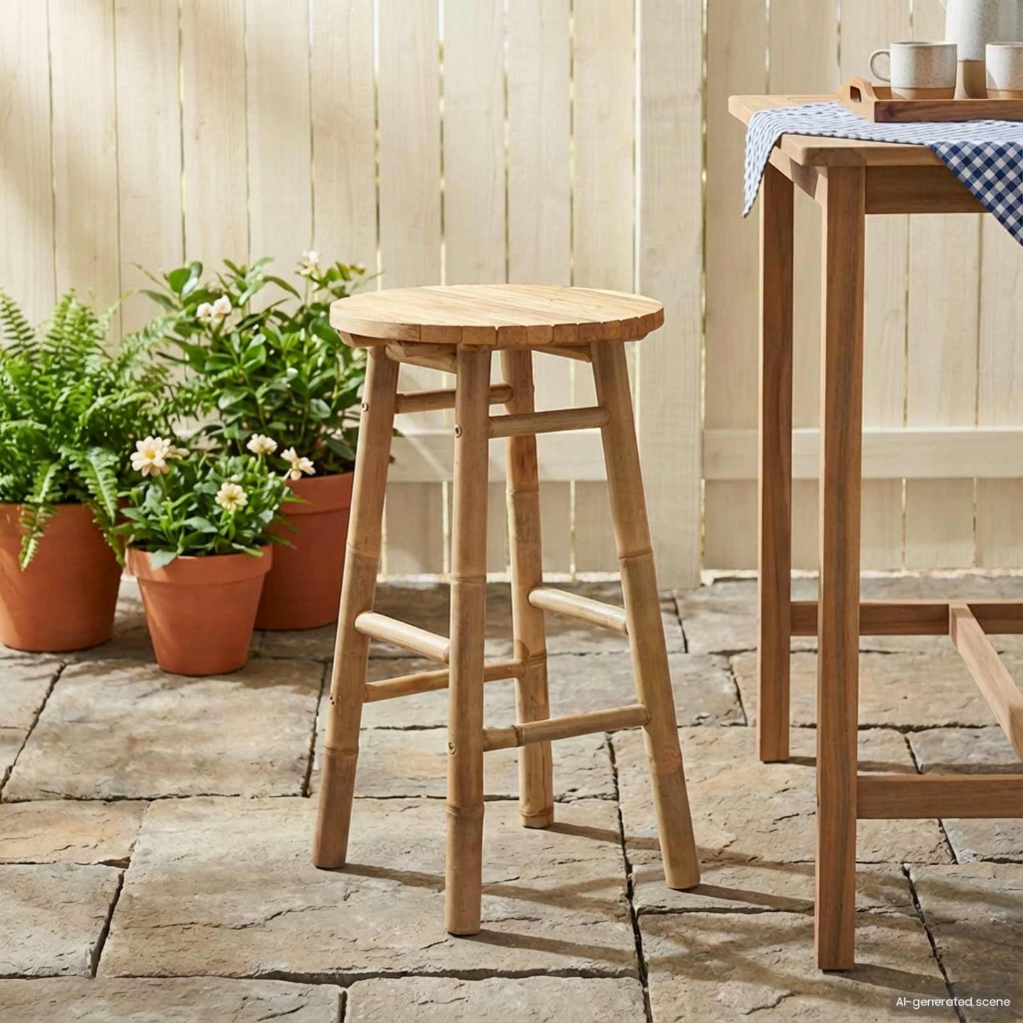 Hagekrakk Naturlig Ø 38 x 68 cm Bambus vidaXL