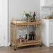 Vinstrolley med hjul Naturlig 85 x 50 x 93 cm Bambus vidaXL