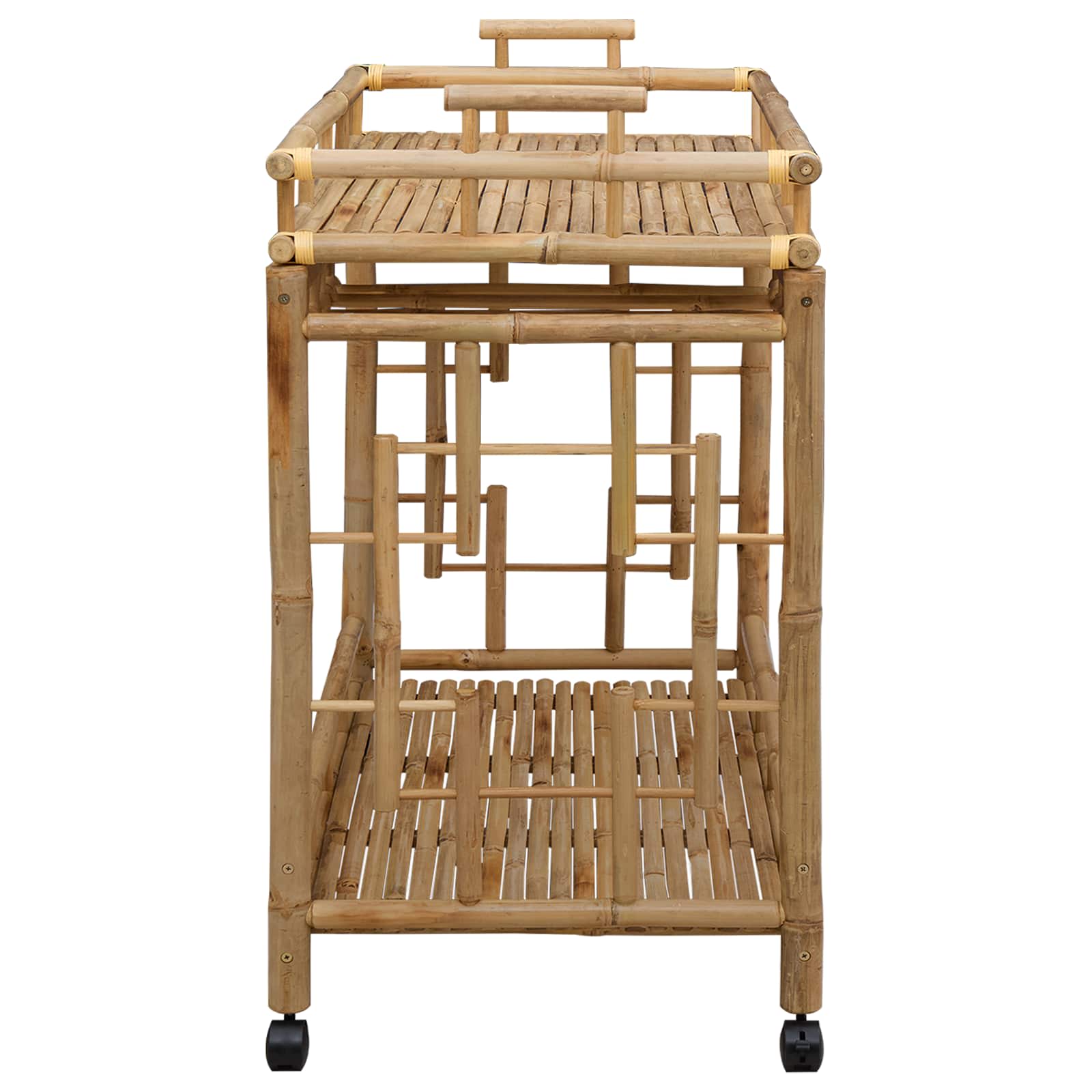 Vinstrolley med hjul Naturlig 85 x 50 x 93 cm Bambus vidaXL