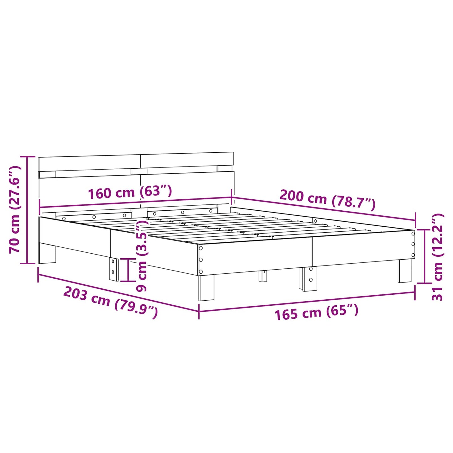 Sengestamme Artisan Eik 160 x 200 cm Konstruert tre