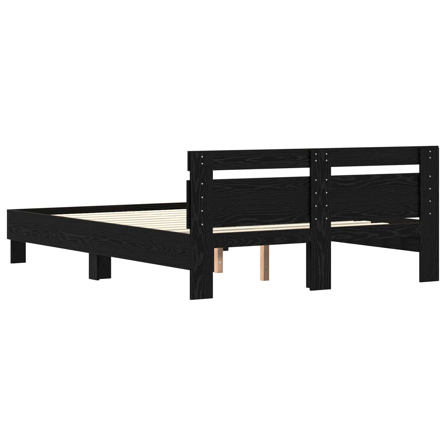 Sengestamme Svart Eik 120 x 200 cm Konstruert tre vidaXL