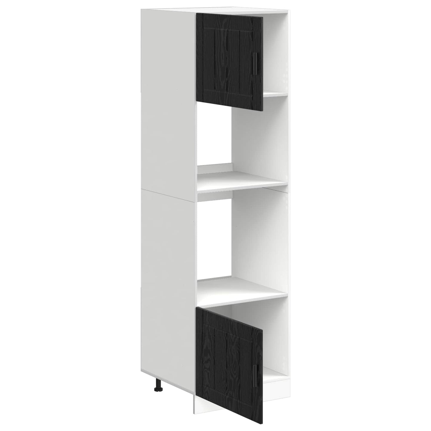 Ovnskap PORTO Svart Eik 60 x 57 x 207 cm Konstruert tre