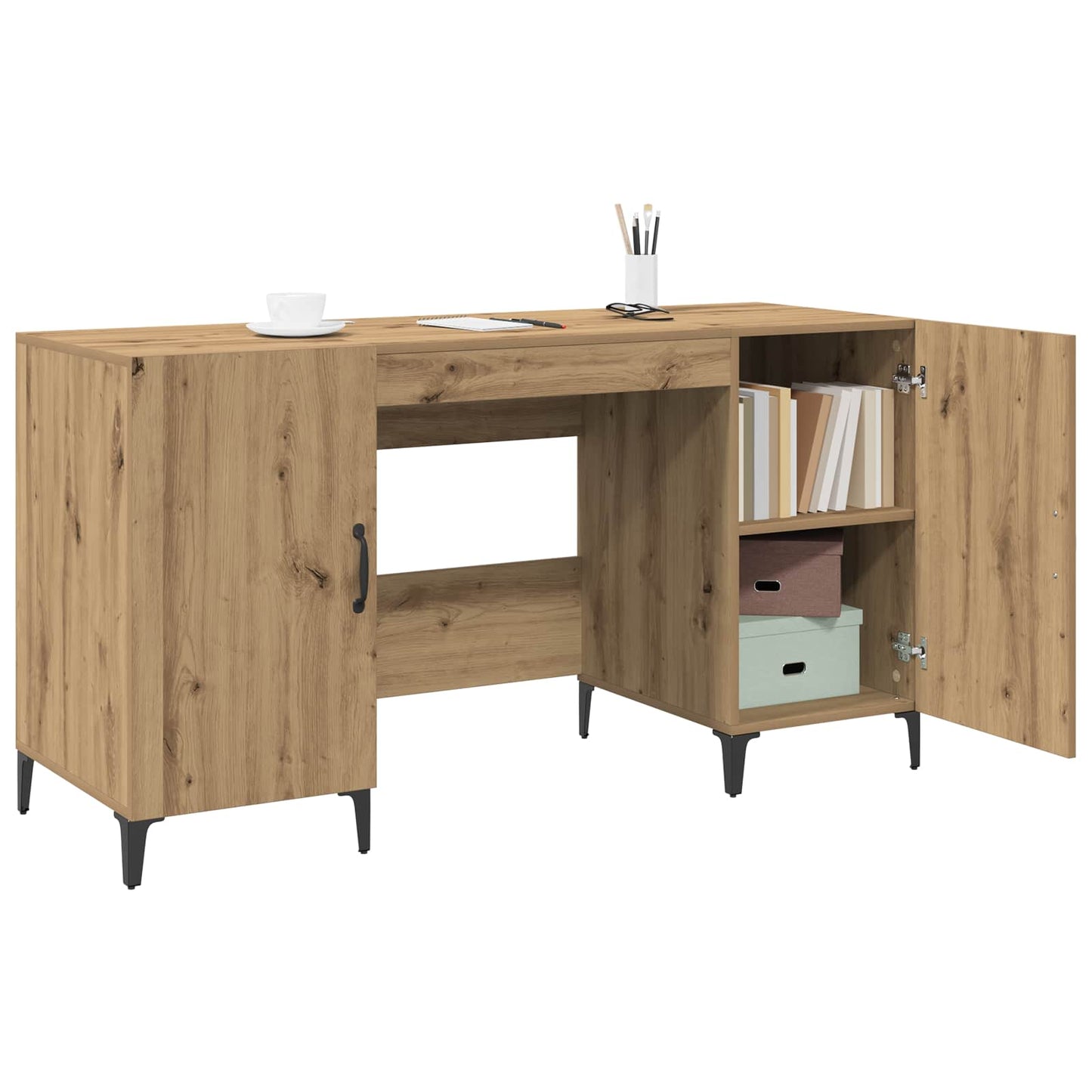 Skrivebord Kunstnerisk Eik 140 x 50 x 75 cm Konstruert tre