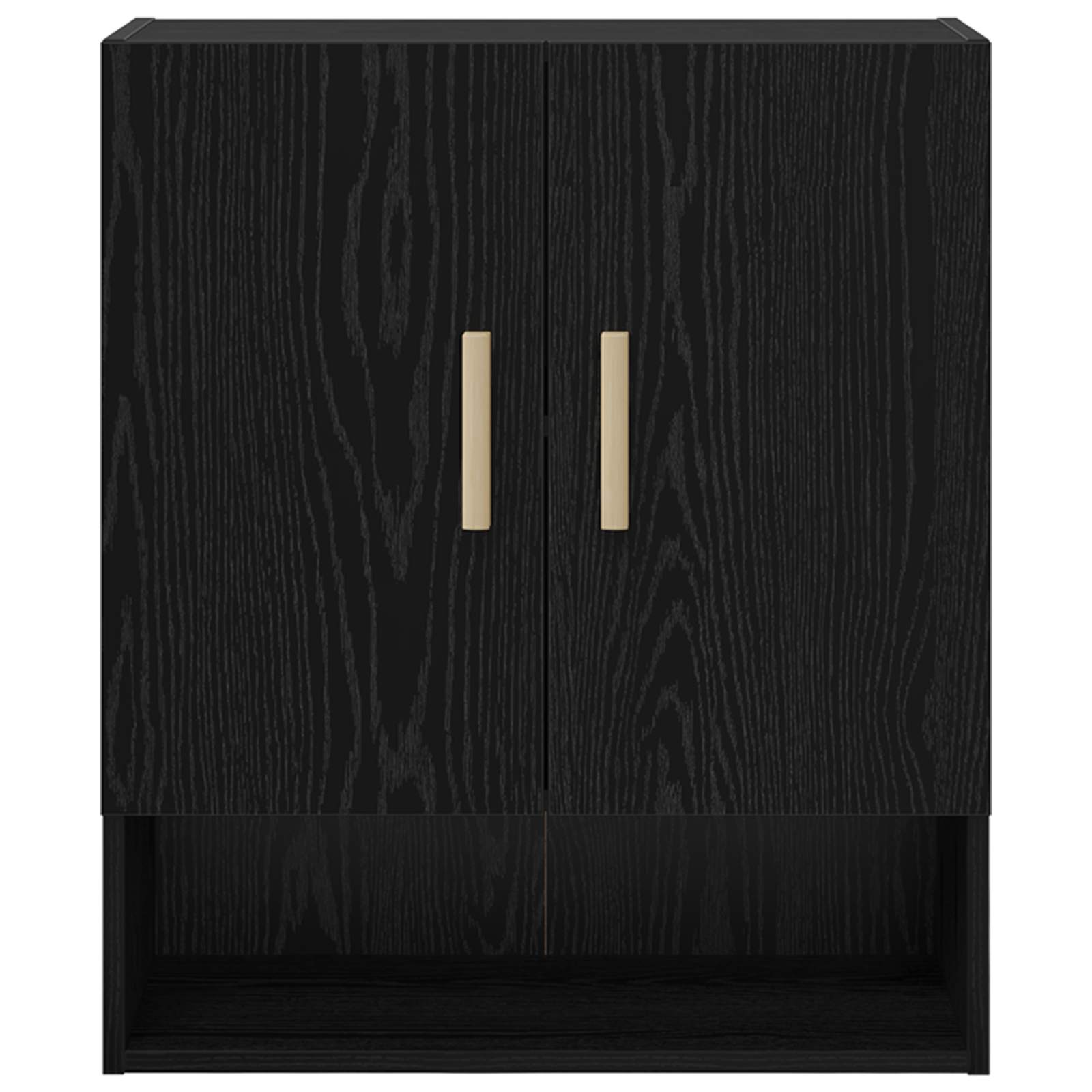 Veggskap Veggmontert Svart Eik 60 x 31 x 70 cm Konstruert tre vidaXL