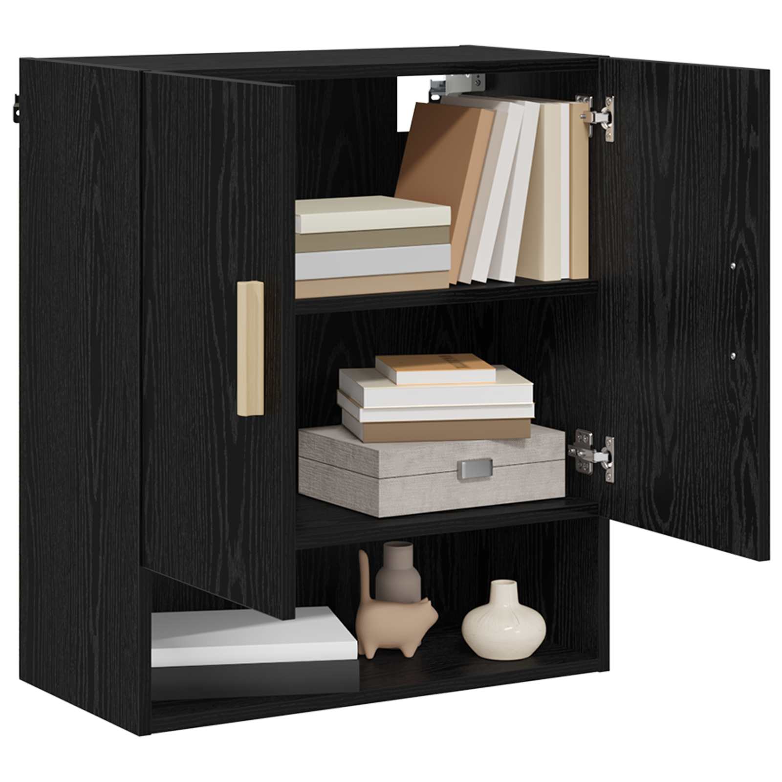 Veggskap Veggmontert Svart Eik 60 x 31 x 70 cm Konstruert tre vidaXL