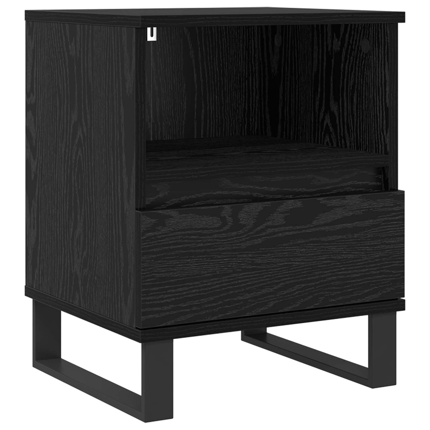 Sengeskap med skuff Svart Eik 40 x 35 x 50 cm Konstruert tre