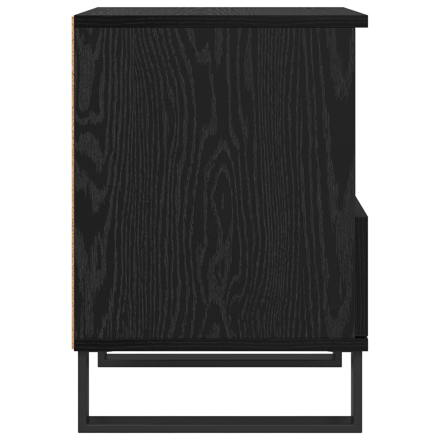Sengeskap med skuff Svart Eik 40 x 35 x 50 cm Konstruert tre