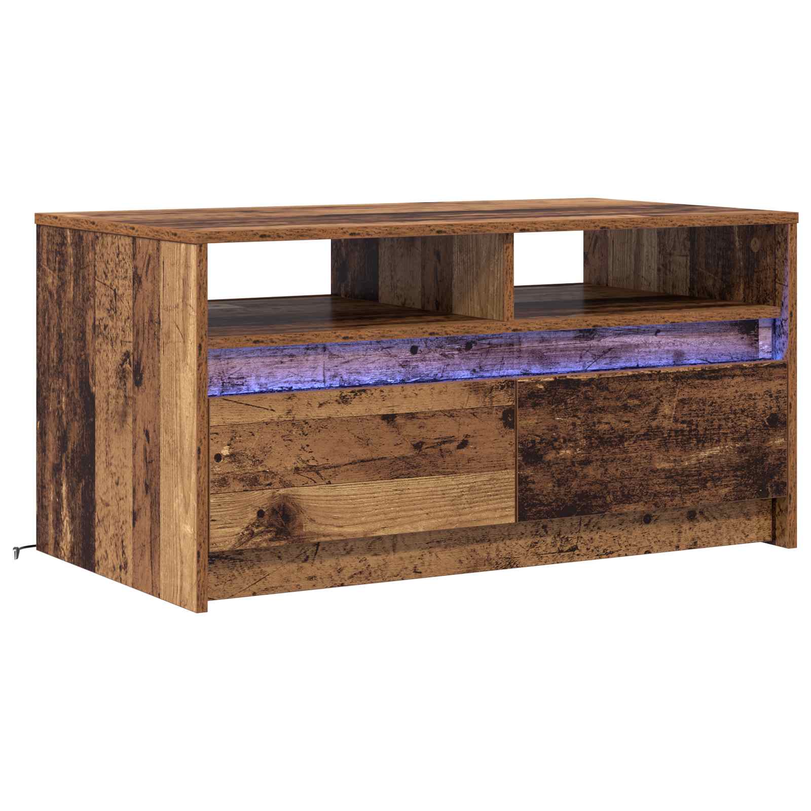 Kaffebord med skuff Gammelt tre 90 x 50 x 45 cm Konstruert tre vidaXL