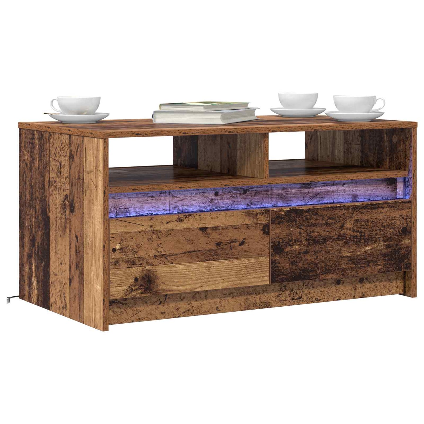 Kaffebord med skuff Gammelt tre 90 x 50 x 45 cm Konstruert tre vidaXL