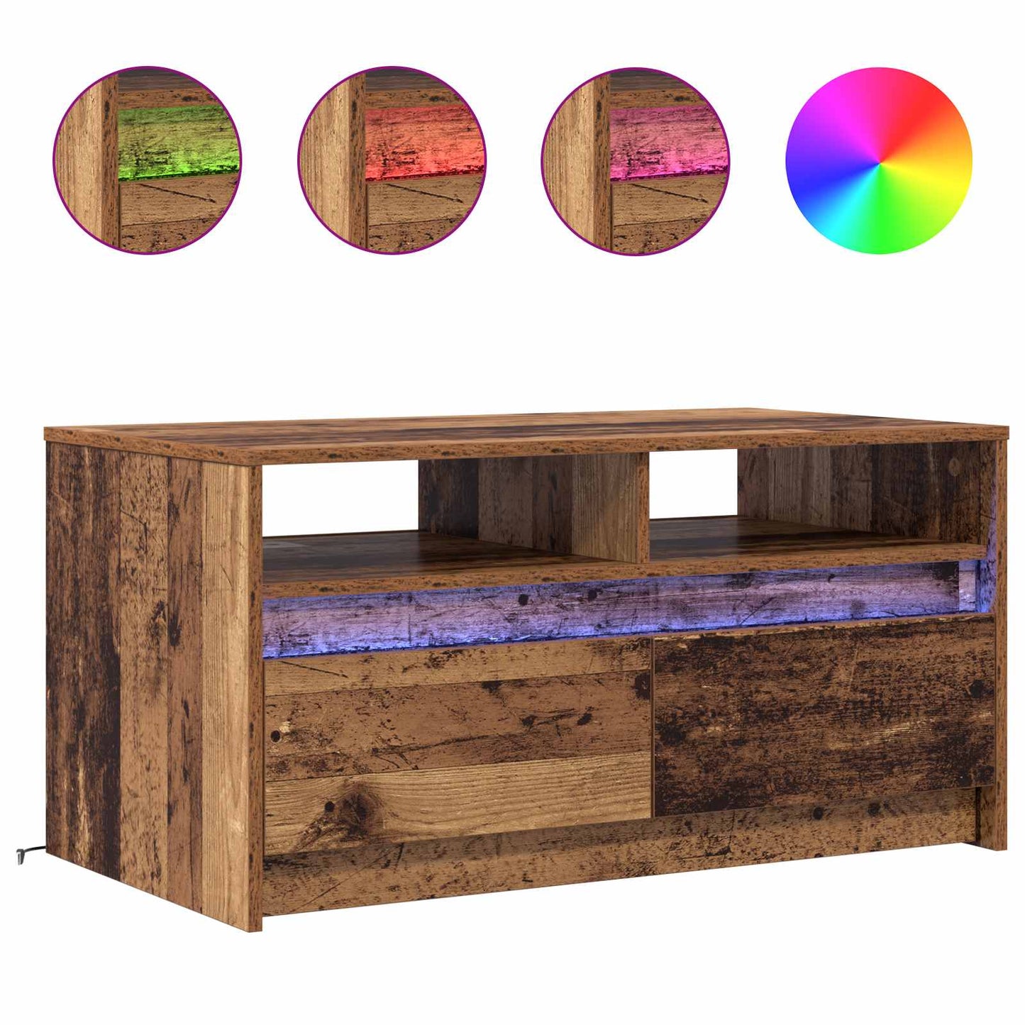 Kaffebord med skuff Gammelt tre 90 x 50 x 45 cm Konstruert tre vidaXL