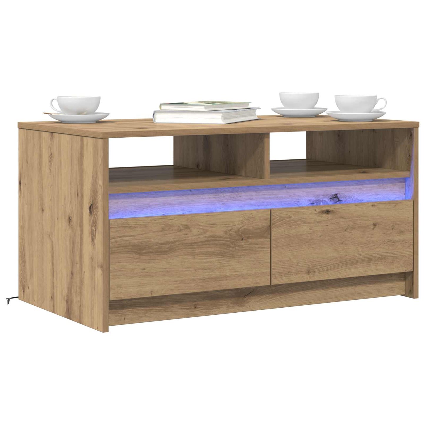 Kaffebord Kunstnerisk Eik 90 x 50 x 45 cm Konstruert tre vidaXL