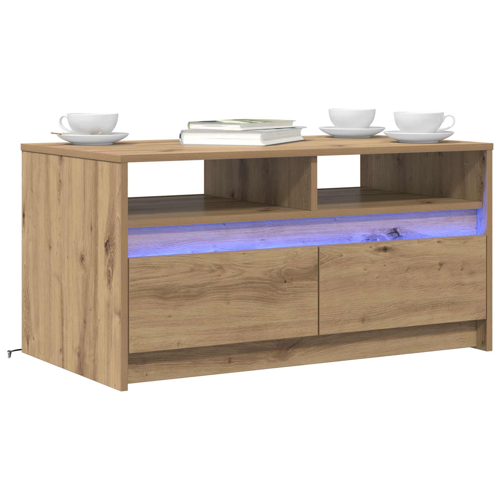 Kaffebord Kunstnerisk Eik 90 x 50 x 45 cm Konstruert tre vidaXL