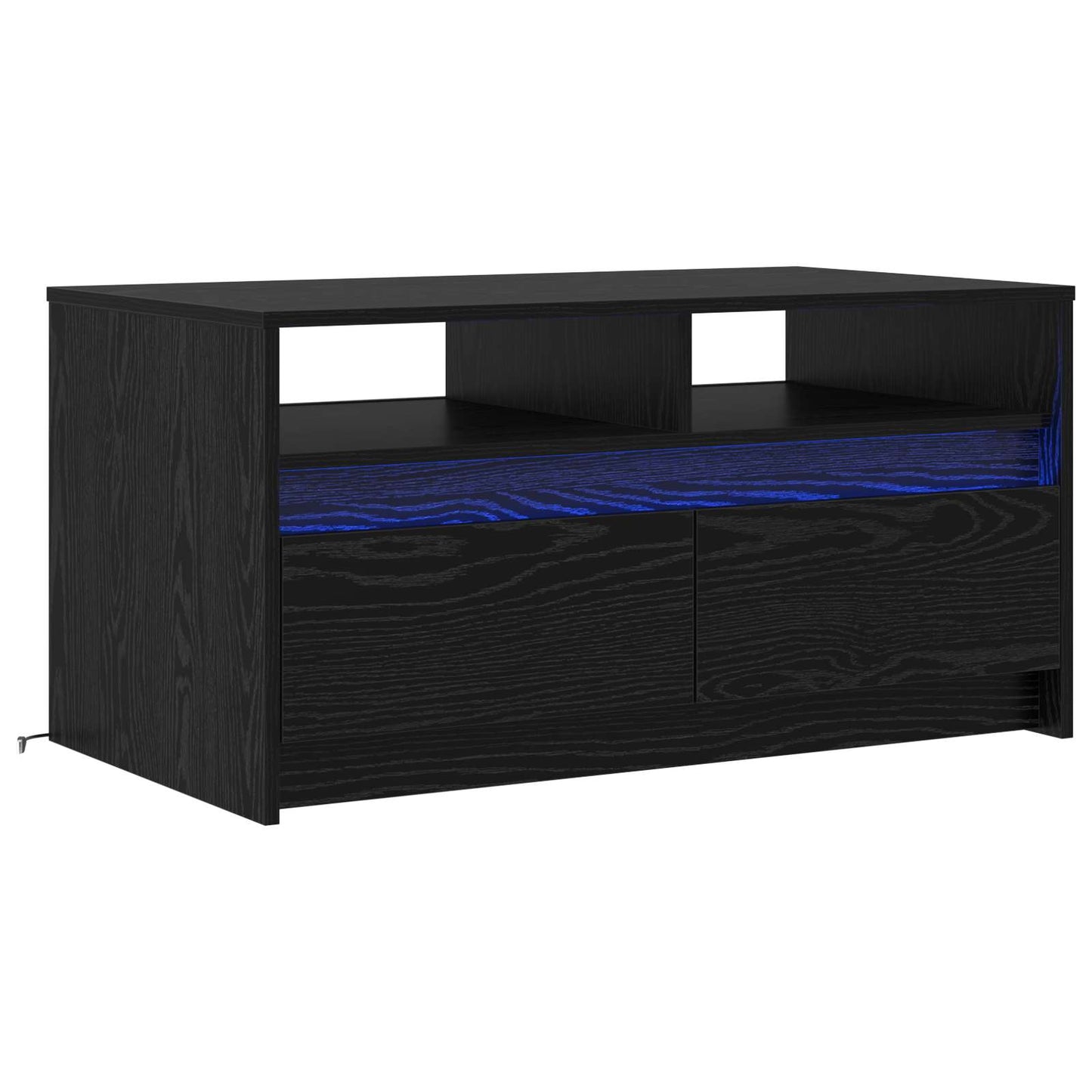 Kaffebord med skuff Svart Eik 90 x 50 x 45 cm Konstruert tre vidaXL