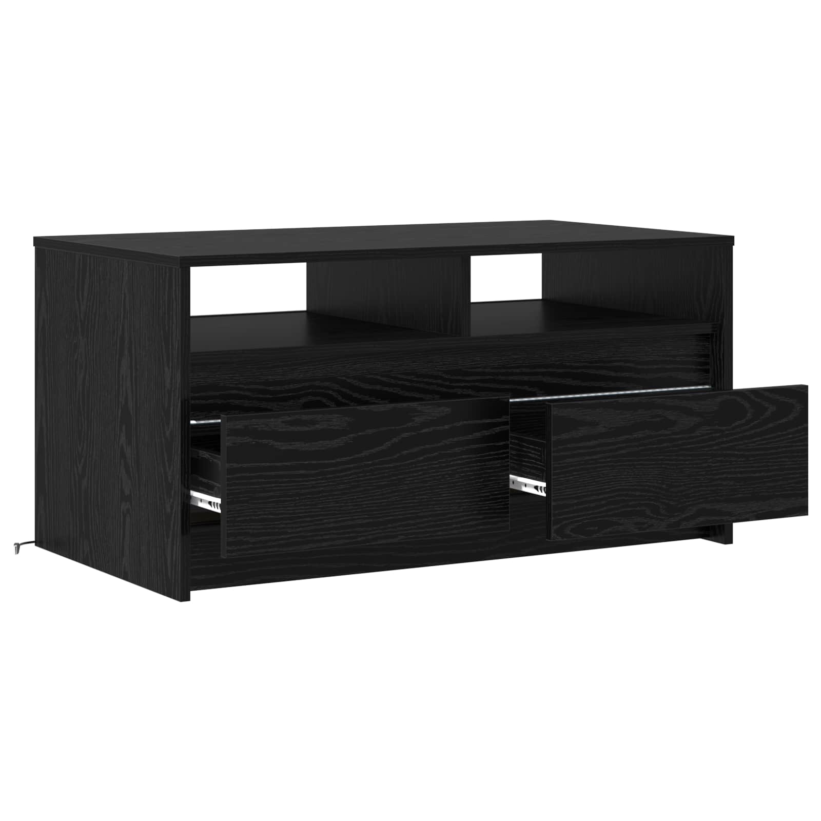 Kaffebord med skuff Svart Eik 90 x 50 x 45 cm Konstruert tre vidaXL