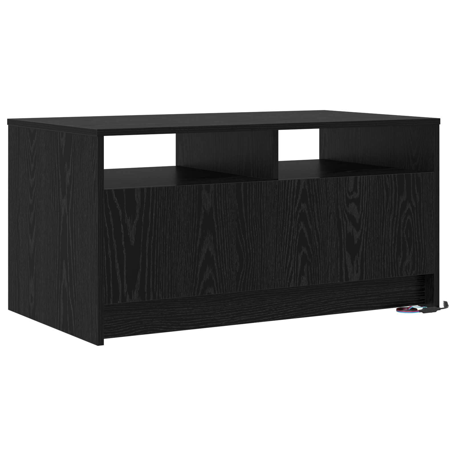 Kaffebord med skuff Svart Eik 90 x 50 x 45 cm Konstruert tre vidaXL