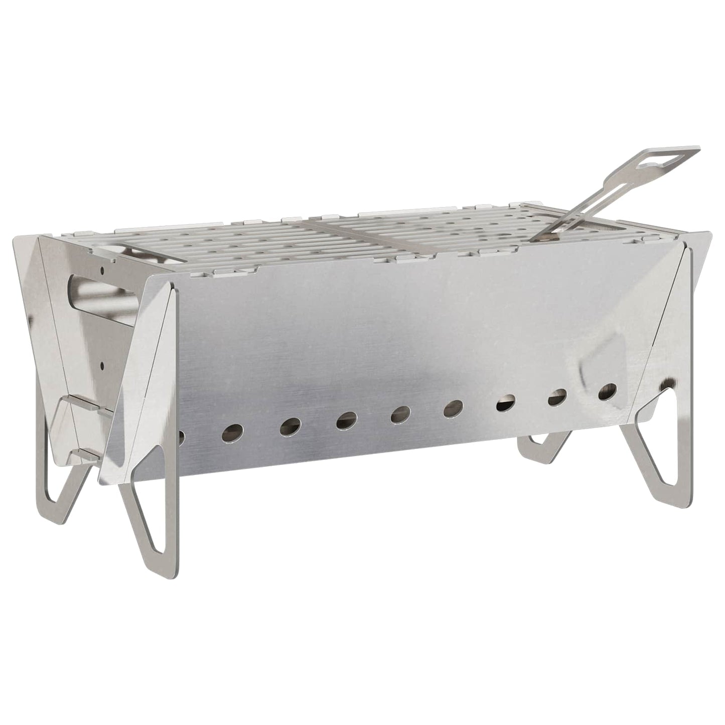 Camping bålplass 42 x 22 x 18 cm Rustfritt stål Sølv