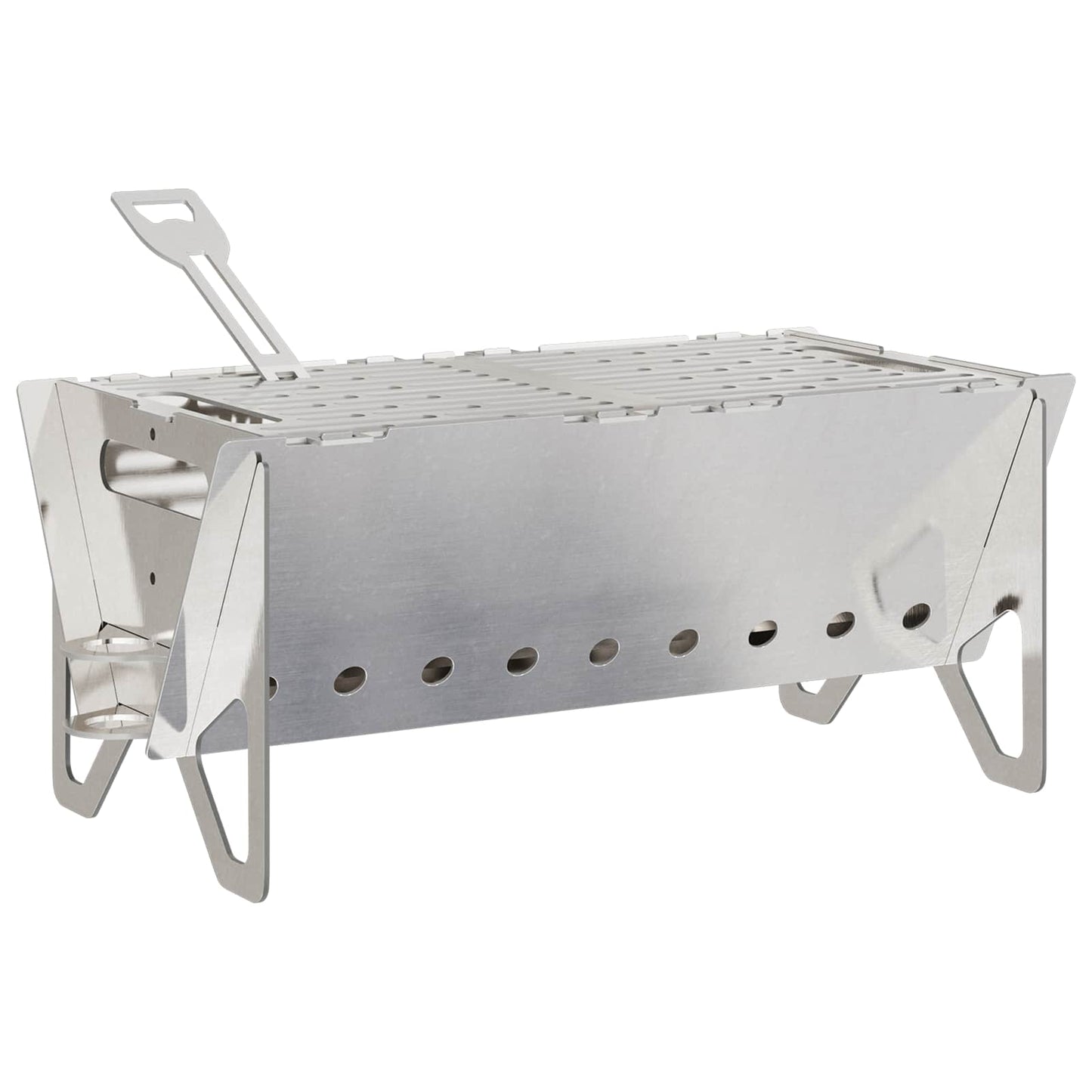 Camping bålplass 42 x 22 x 18 cm Rustfritt stål Sølv