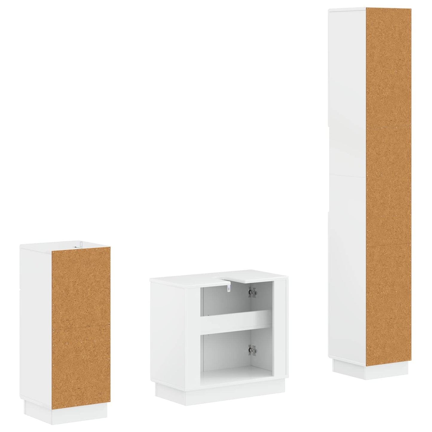 3-delers baderomsskapsett HOORN Konstruert tre