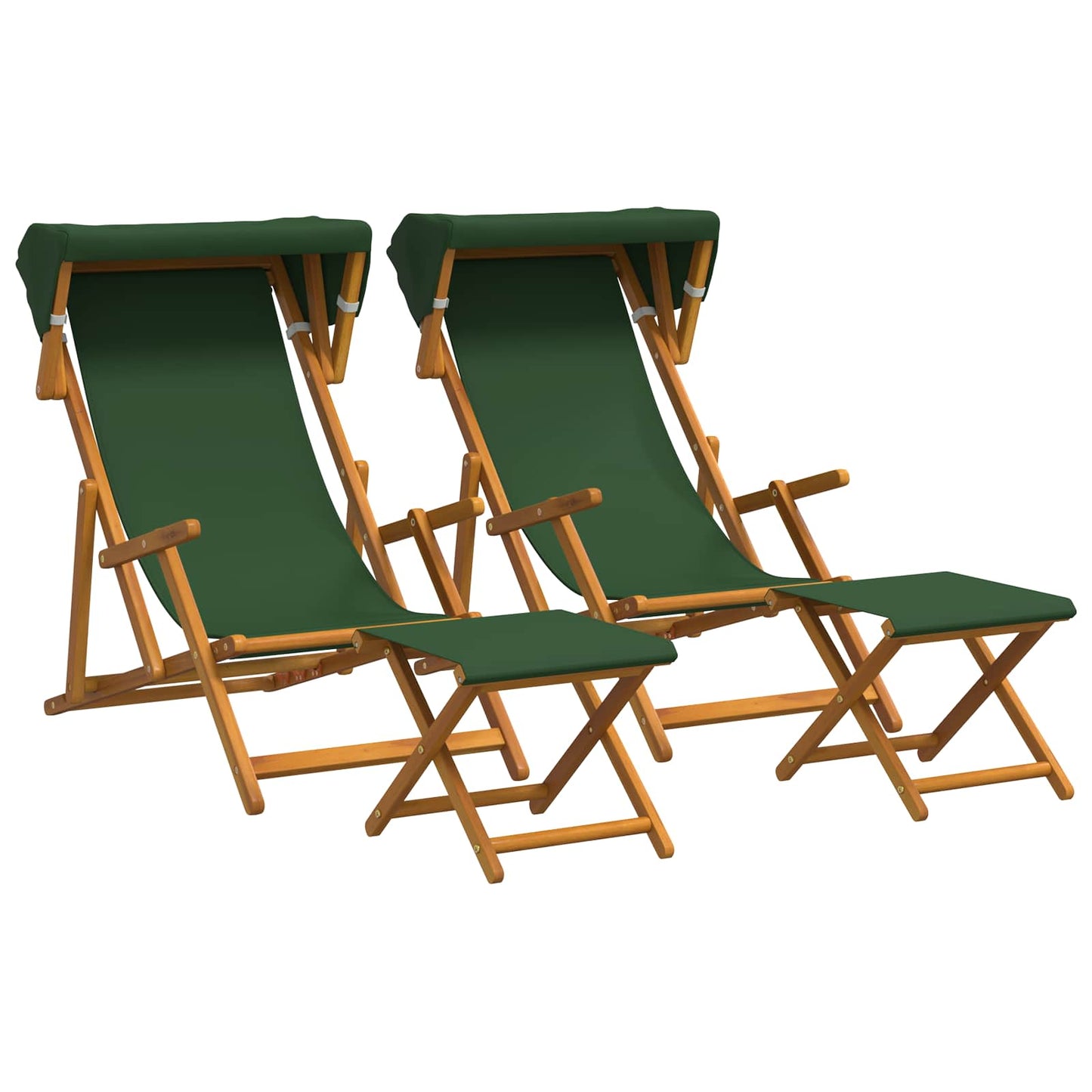 Hage Stol 4 pcs 3 Posisjon Solid Eucalyptus Tre Grønn