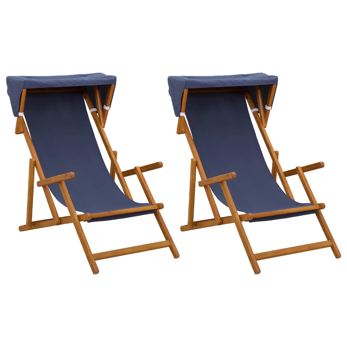 Hage Stol 2 pcs 3 Posisjon Solid Eucalyptus Tre Blå