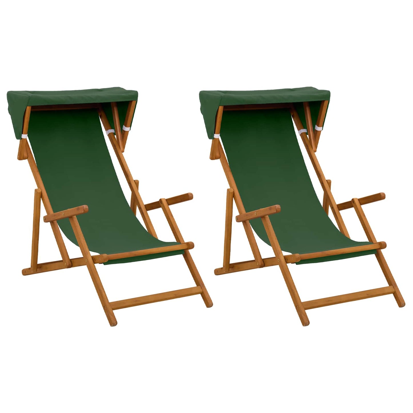 Hage Stol 2 pcs 3 Posisjon Solid Eucalyptus Tre Grønn