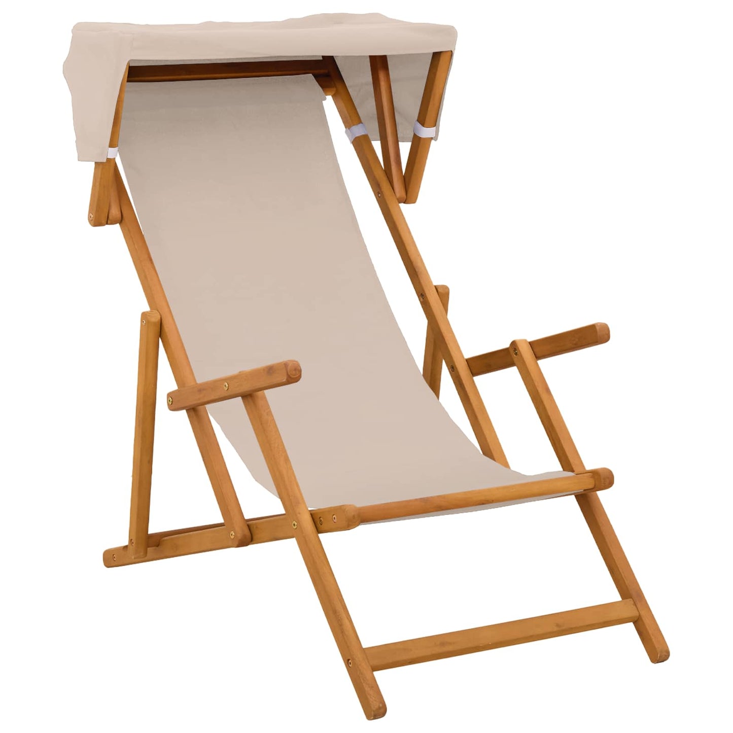 Hage Stol 2 pcs 3 Posisjon Solid Eucalyptus Tre Beige