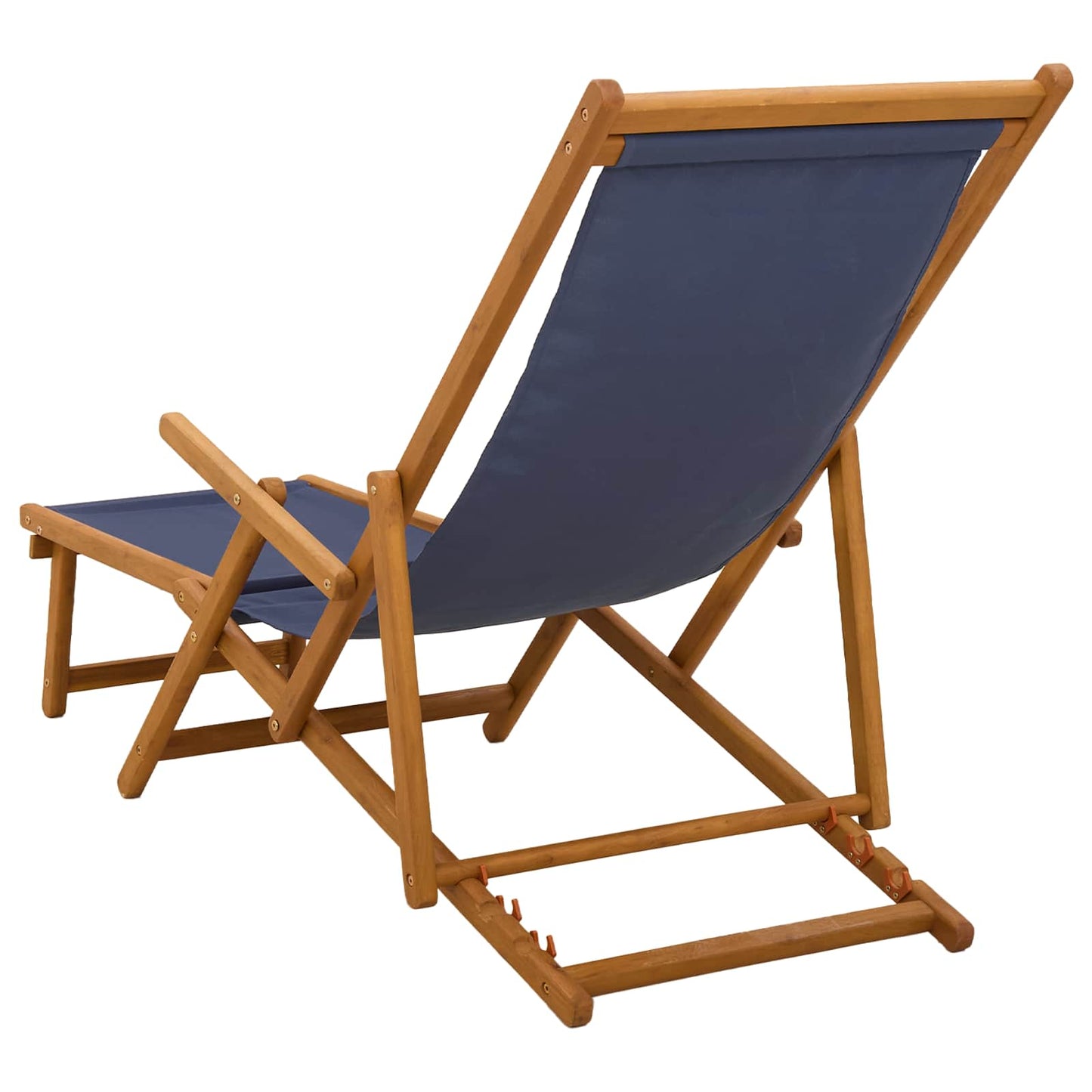 Sammenleggbar solstol 2 pcs 3 Posisjon Solid Eucalyptus Tre Blå
