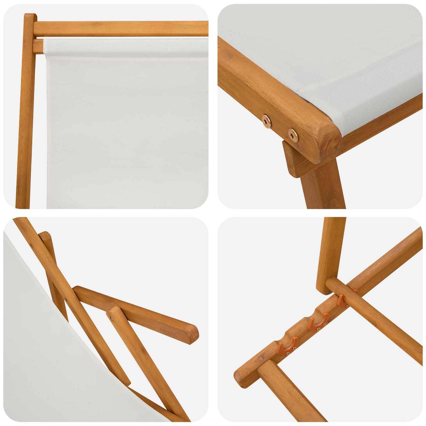 Sammenleggbar solstol 2 pcs 3 Posisjon Solid Eucalyptus Tre