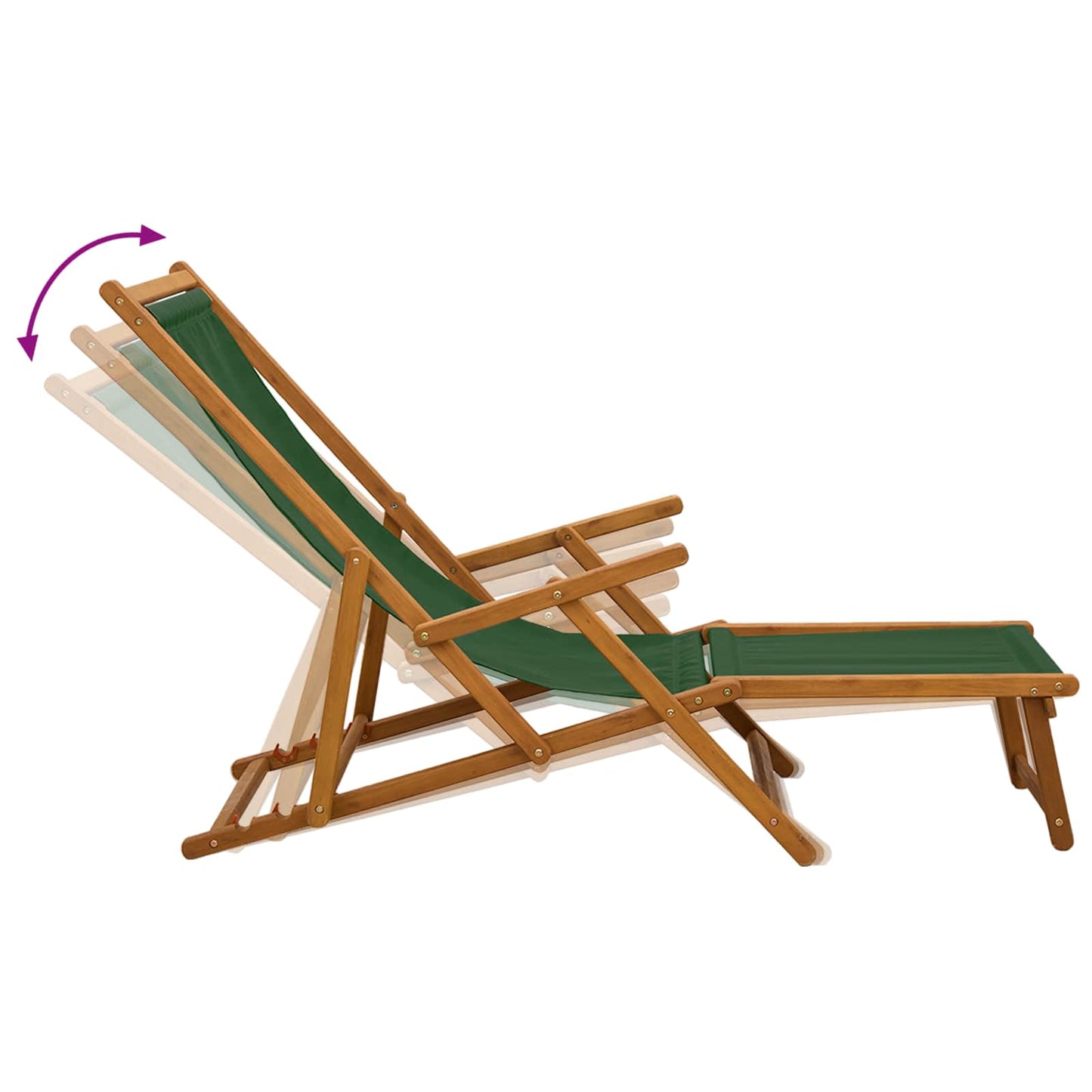 Sammenleggbar solstol 2 pcs 3 Posisjon Solid Eucalyptus Tre