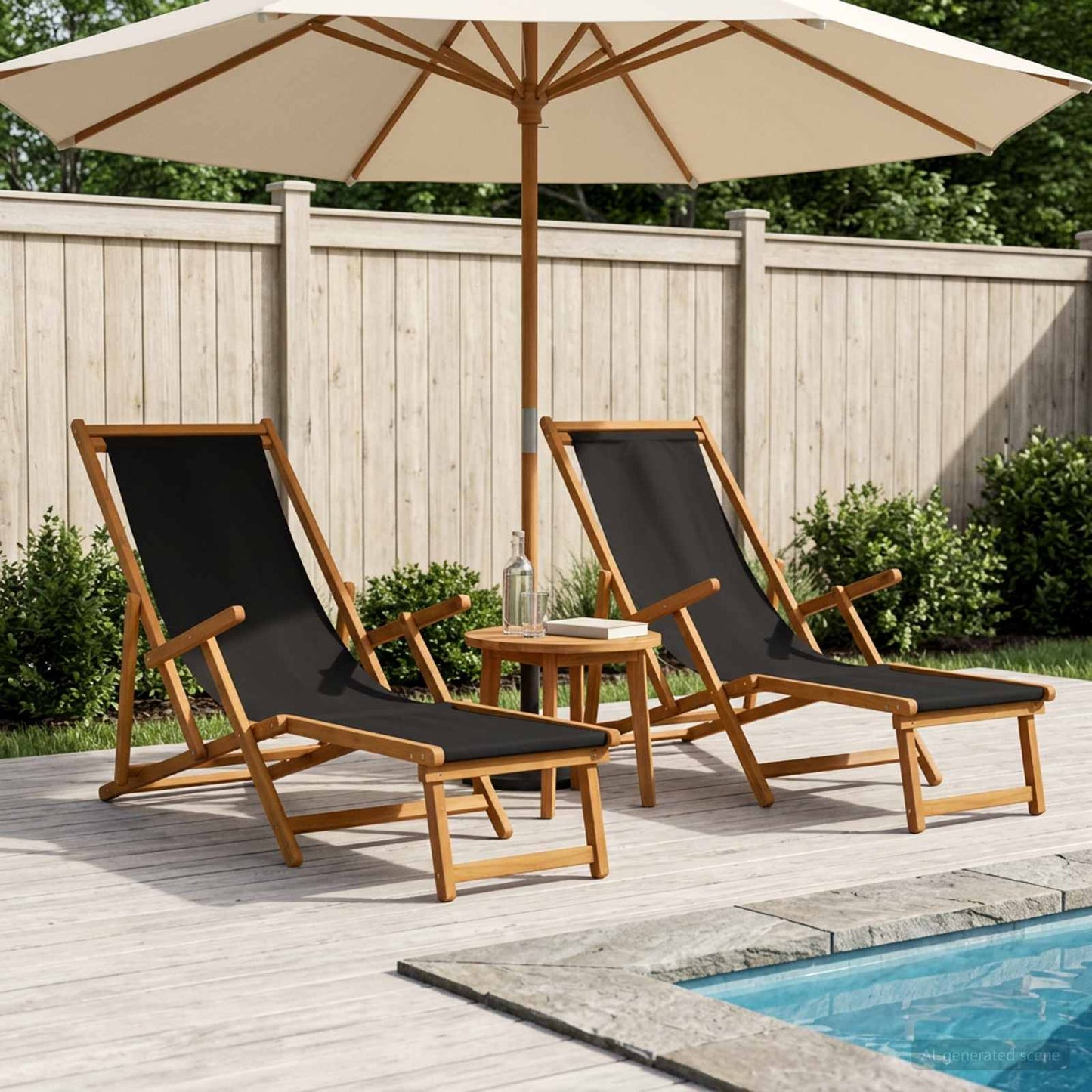 Sammenleggbar solstol 2 pcs 3 Posisjon Solid Eucalyptus Tre