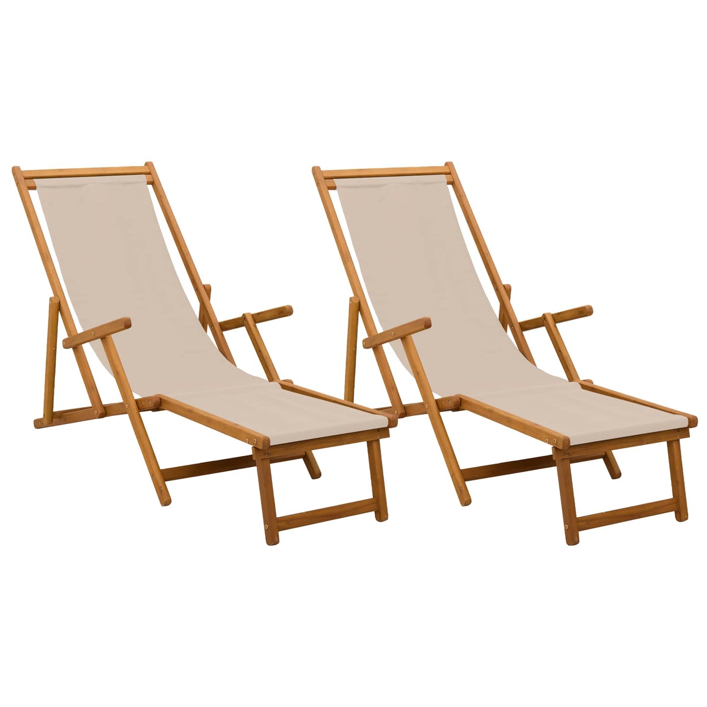 Sammenleggbar solstol 2 pcs 3 Posisjon Solid Eucalyptus Tre